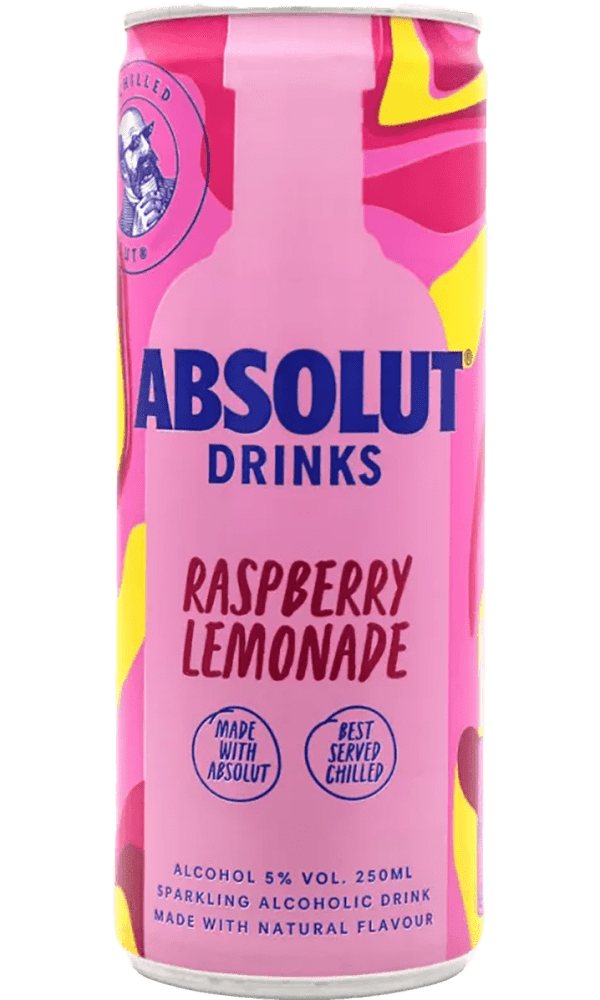 Absolut Raspberry & Lemon 25cl. C-12 Latas