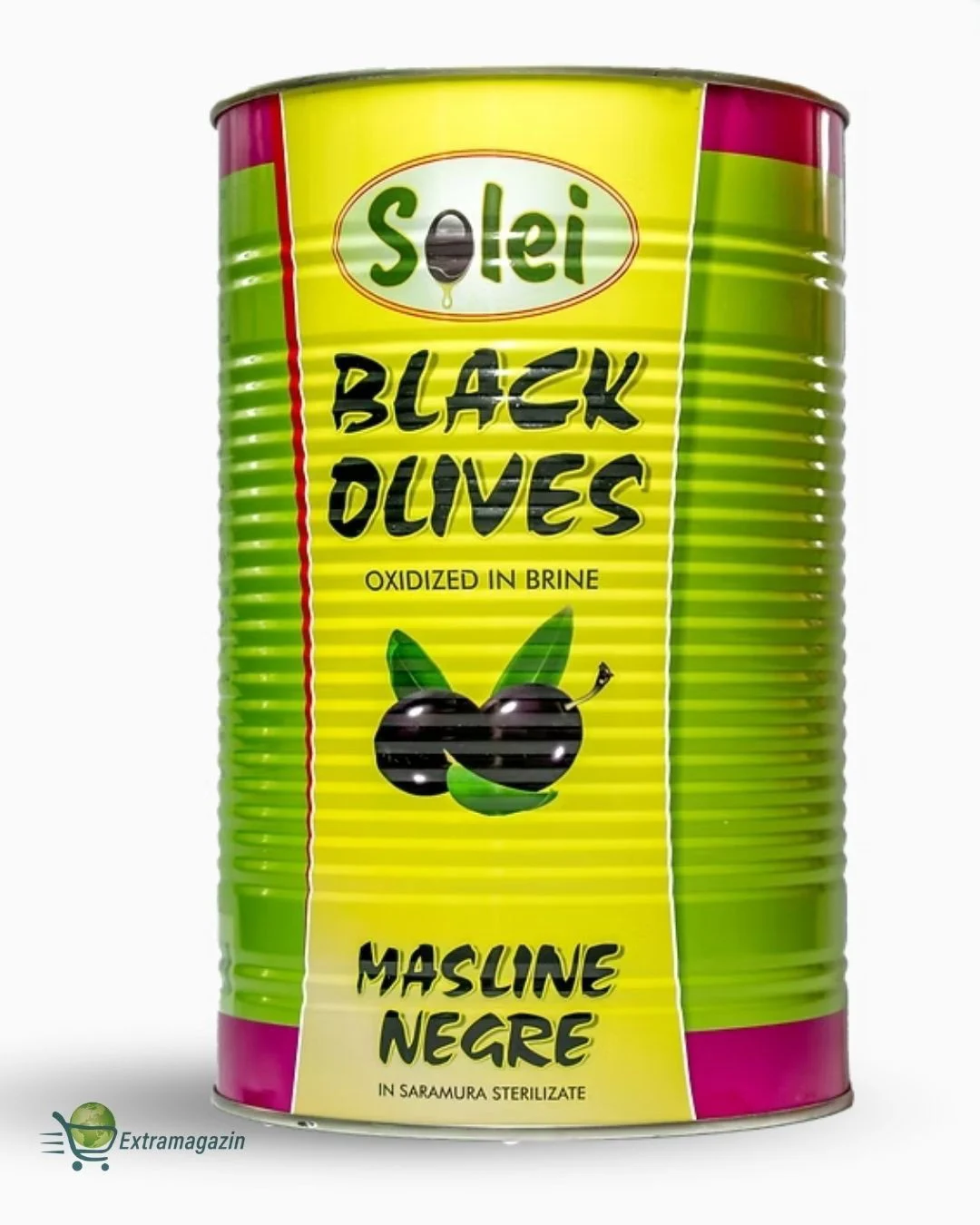 Aceitunas negras con huesos en lata 2.5kg SOLEI