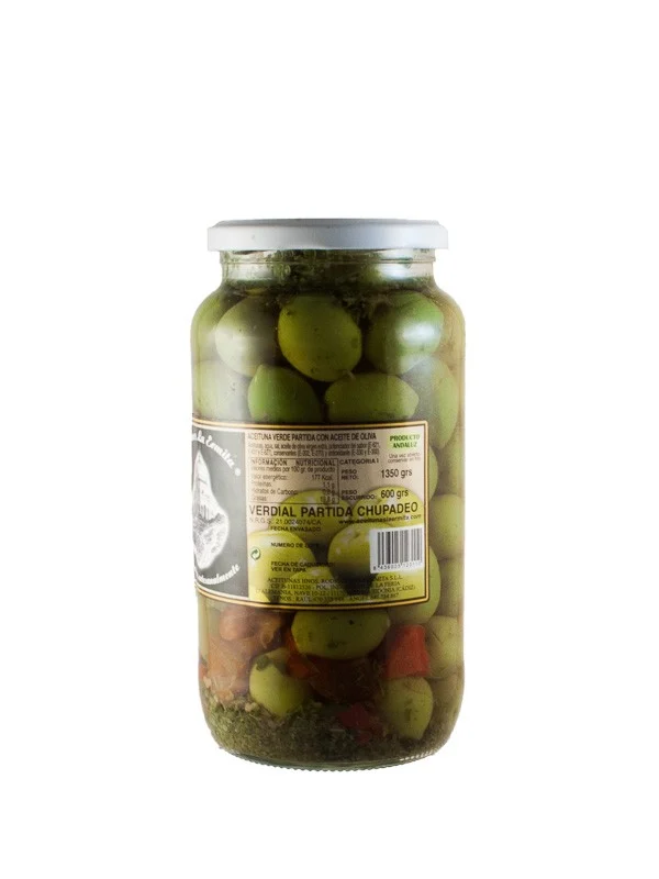 Aceitunas Verdiales Partidas Sabor Chupadeo de Medina Sidonia