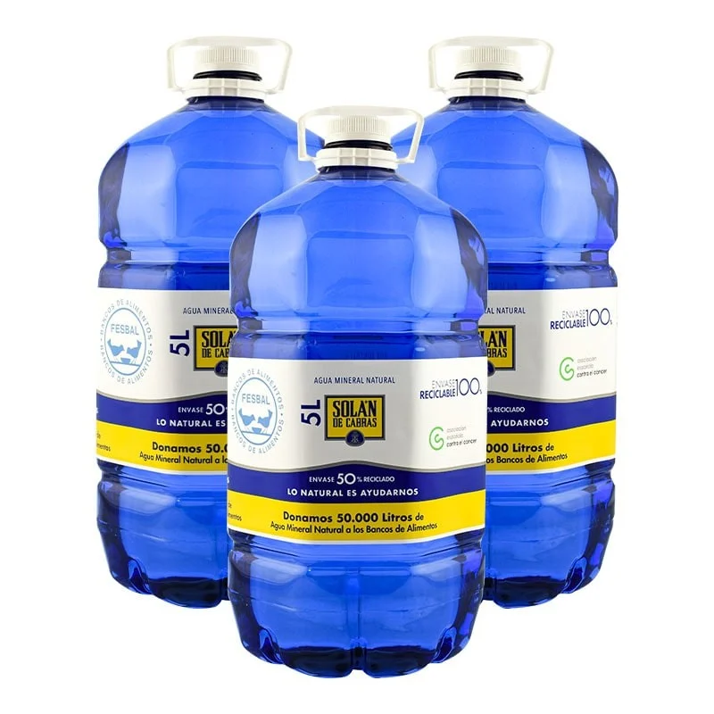Agua mineral Solan de Cabras 5 litros pack 3 garrafas