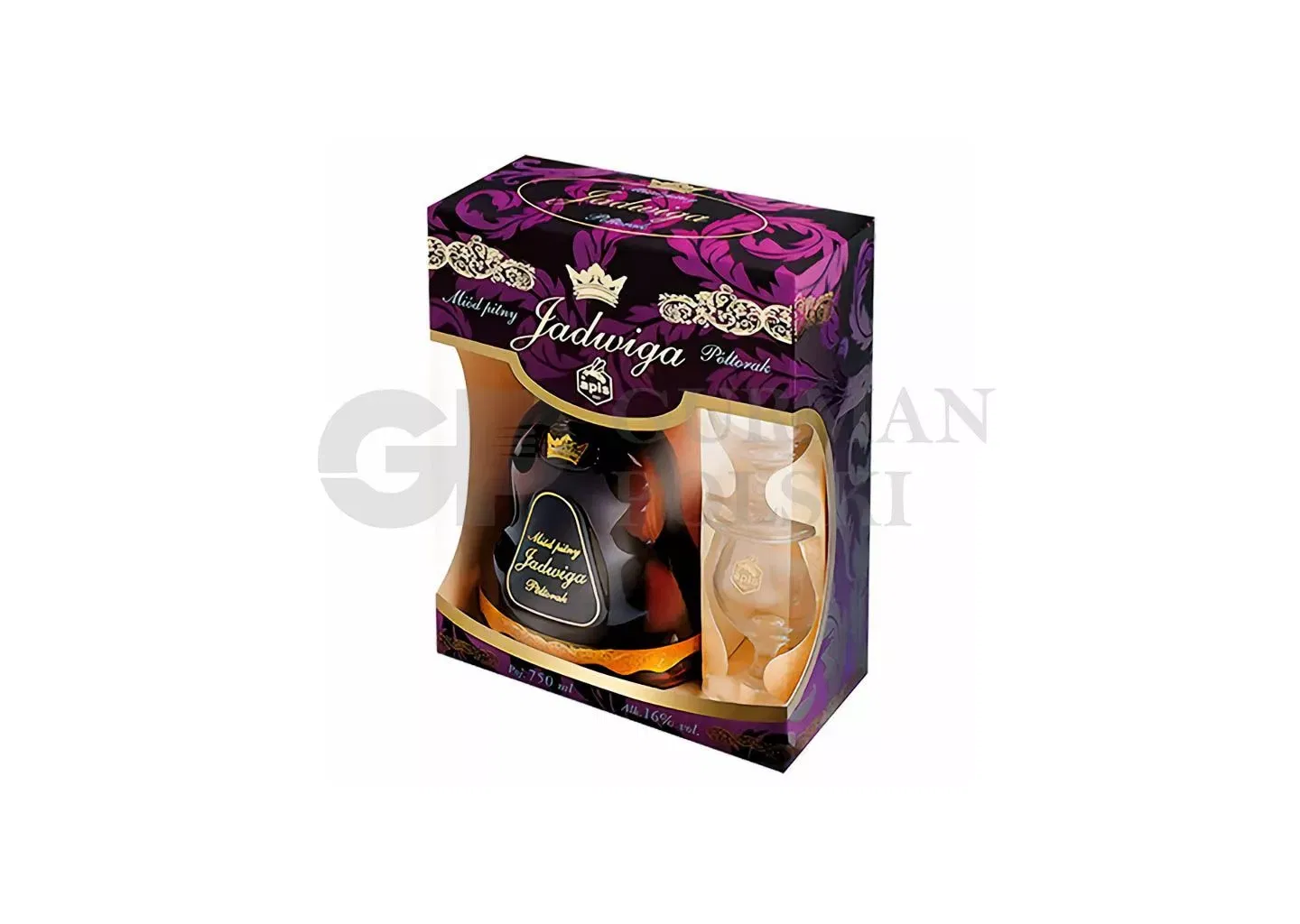 Aguardiente de miel JADWIGA +2 vasos 16% 750ml