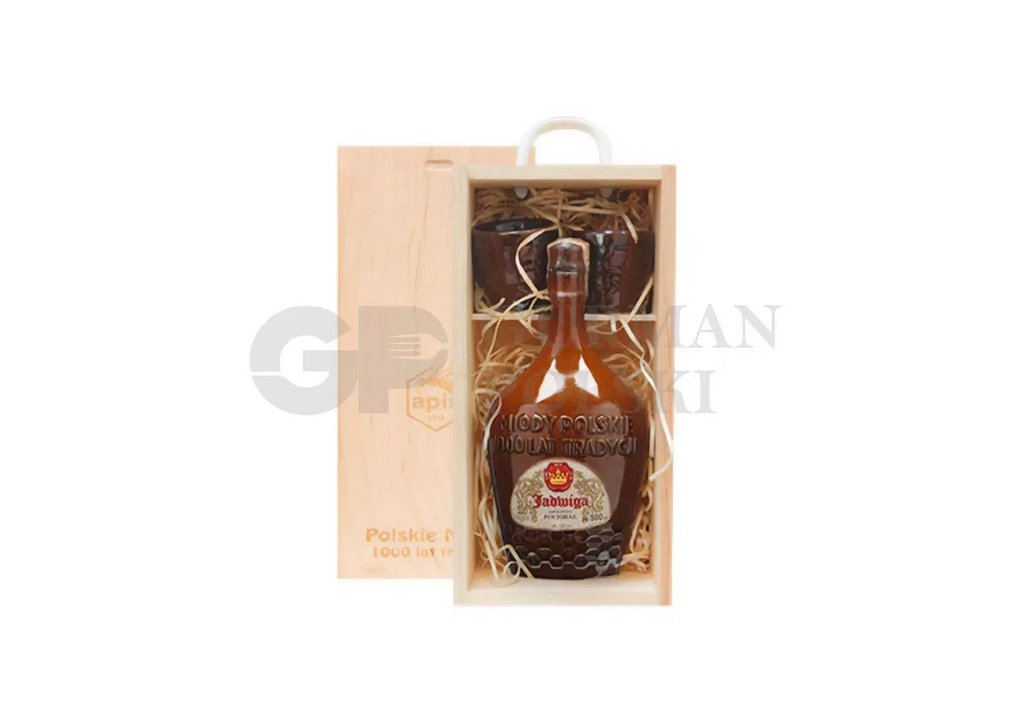 Aguardiente de miel JADWIGA con 2 vasos 16% 0.5L APIS