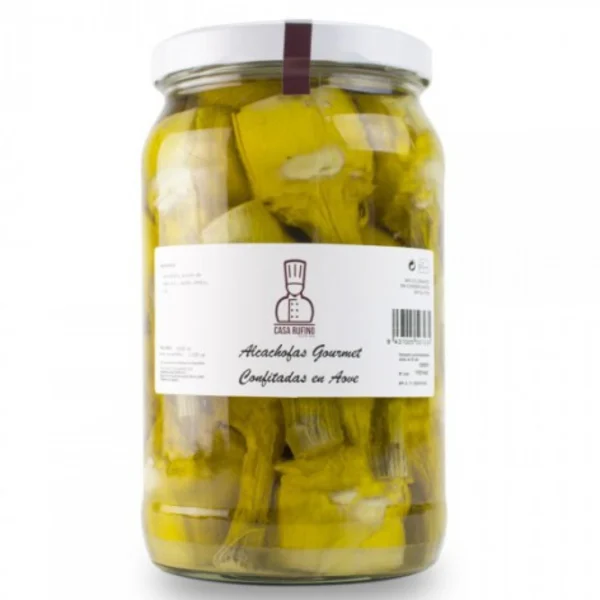 Alcachofa entera 1/2 Galón confitada Casa Rufino Gourmet