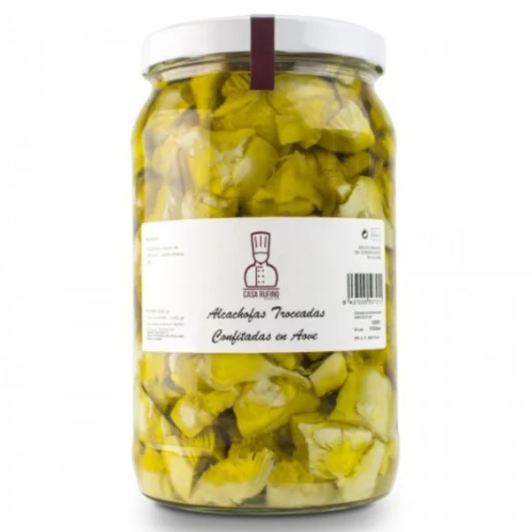 alcachofa troceada 1/2 galón confitada casa rufino gourmet