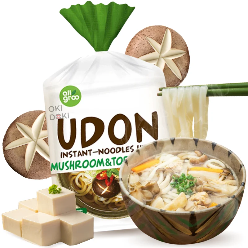 Allgroo Udon Noodles with Mushrooms and Tofu (230g x 3 Servings) 690g