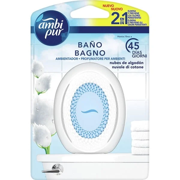 Ambientador baño Ambipur 7,5ml nubes de algodón