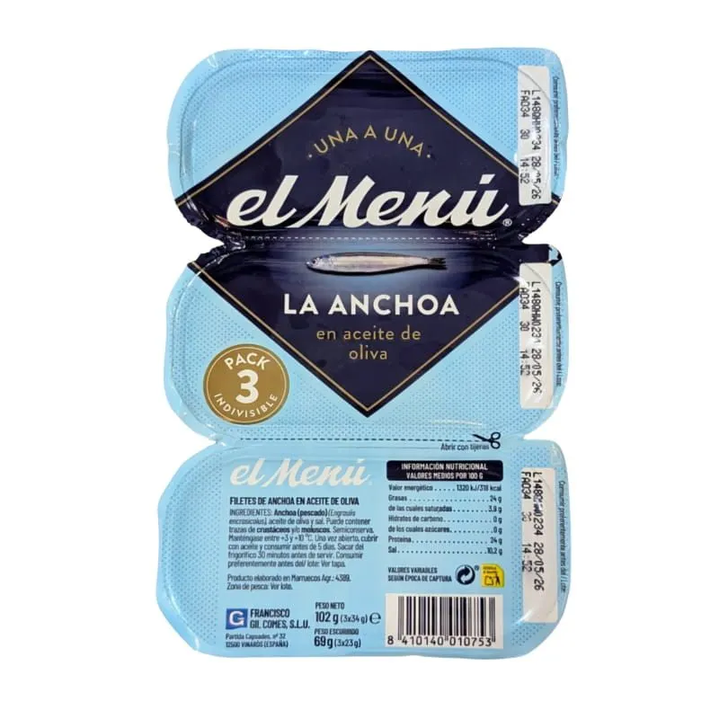 Anchoas en Aceite de Oliva pack 3