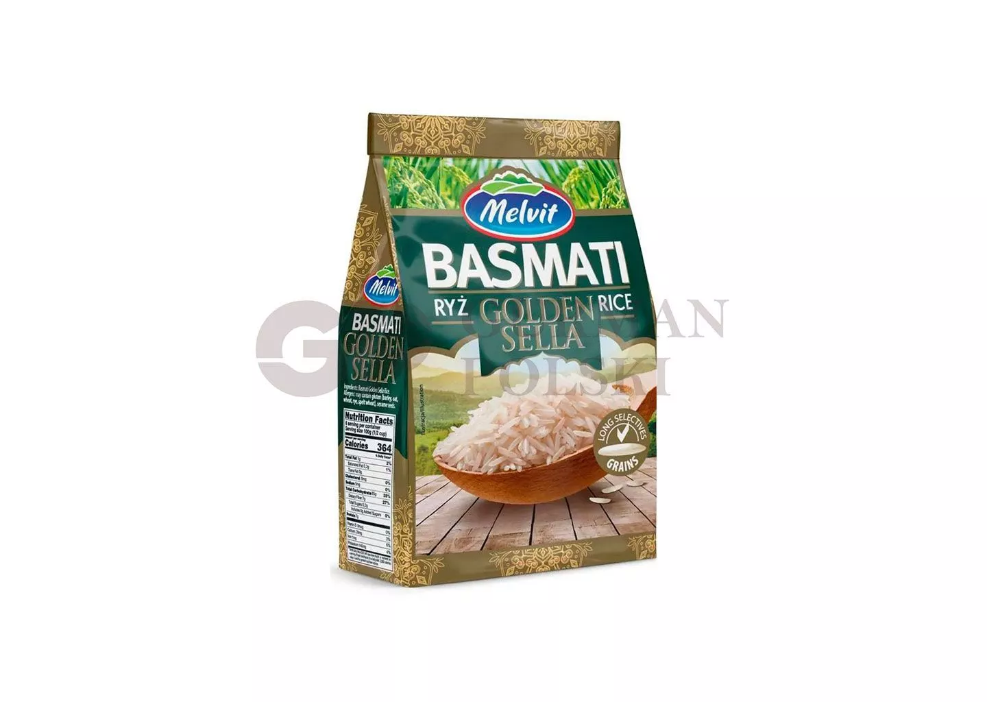 Arroz BASMATI GOLDEN SELLA 600gr MELVIT