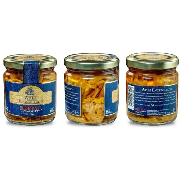atún de barbate encebollado "herpac" tarro 250 gr.