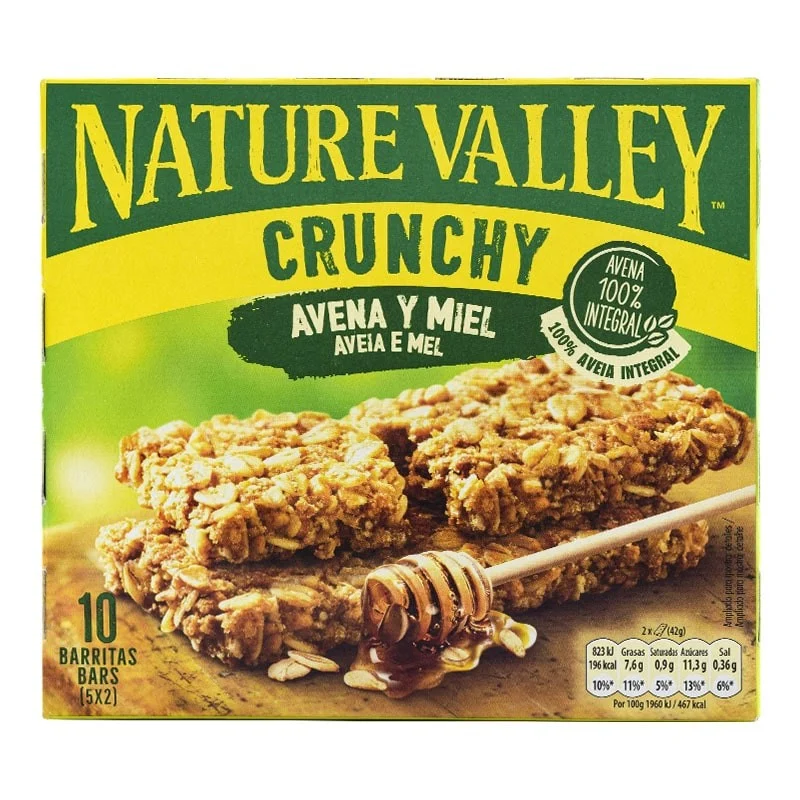 Barritas de avena y chocolate negro Nature Valley Crunchy caja 5x2ud 210 g