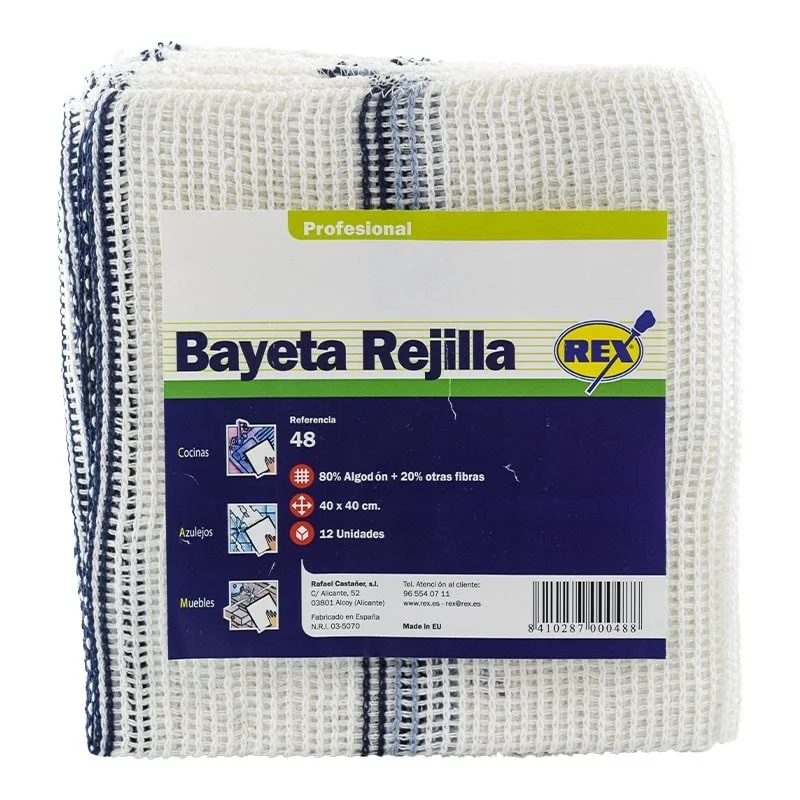 Bayeta de rejilla 40x40 cm Rex 12 ud