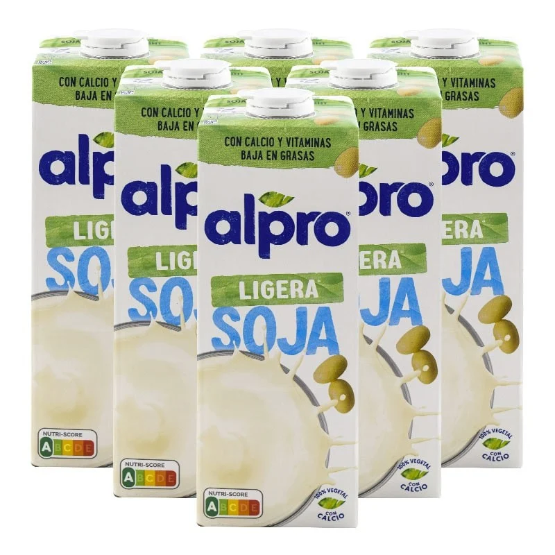 Bebida de soja Alpro Ligera 1 litro pack 6 bricks
