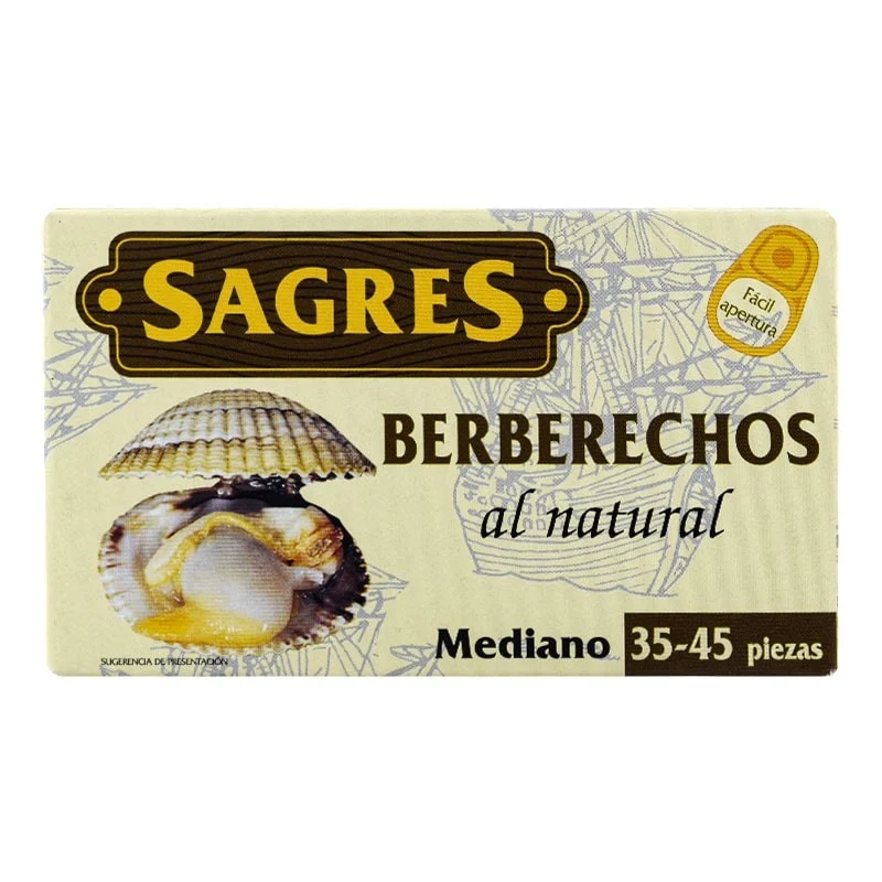 Berberechos al natural medianos 35-45 piezas Sagres 102 g