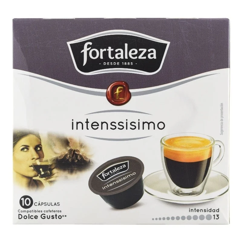 Cápsulas café Fortaleza Intenssisimo compatibles con Dolce Gusto 10 ud
