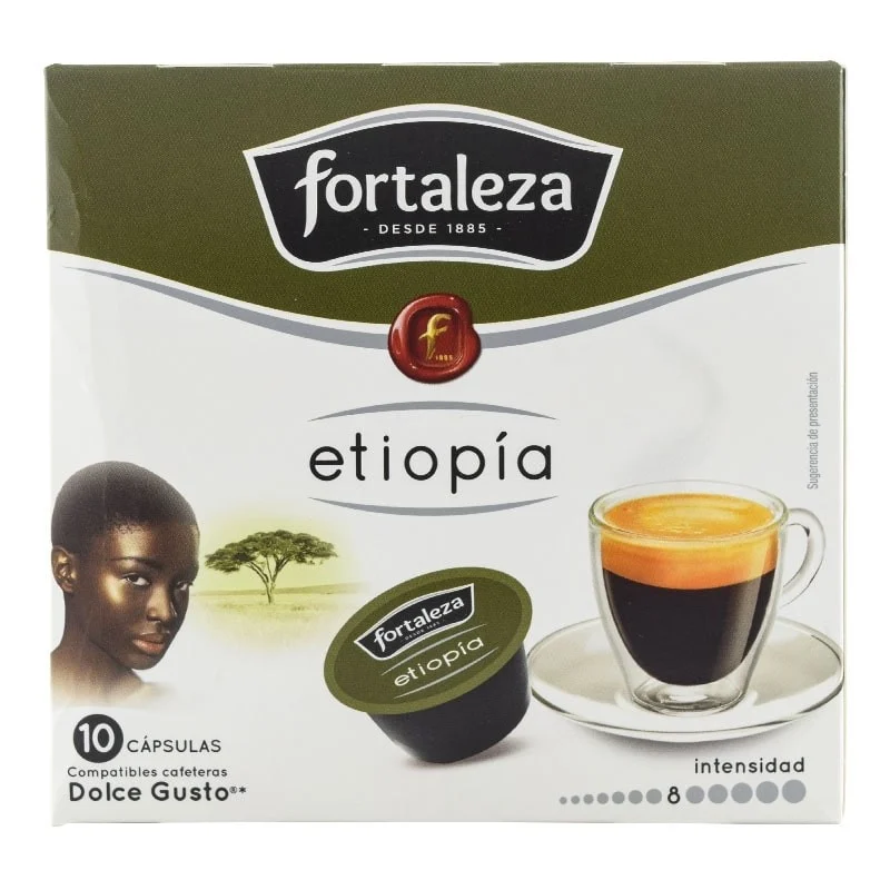 Cápsulas café Fortaleza Etiopía compatibles con Dolce Gusto 10 ud