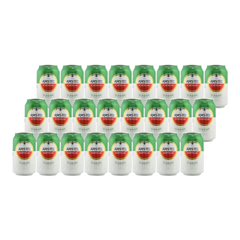 Cerveza Amstel clásica 33 cl pack 24 latas