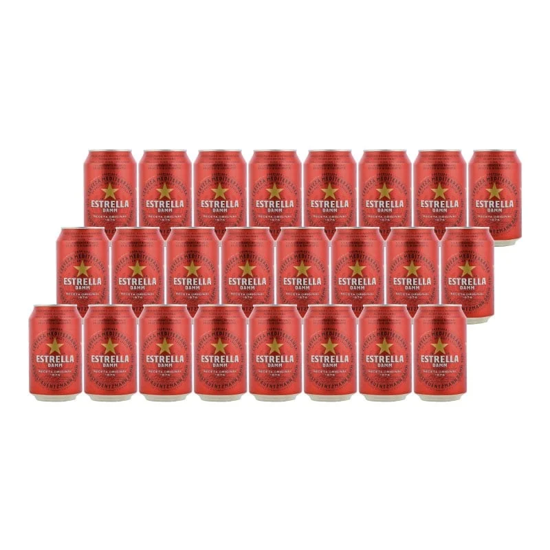 Cerveza Estrella Damm 33 cl pack 24 latas
