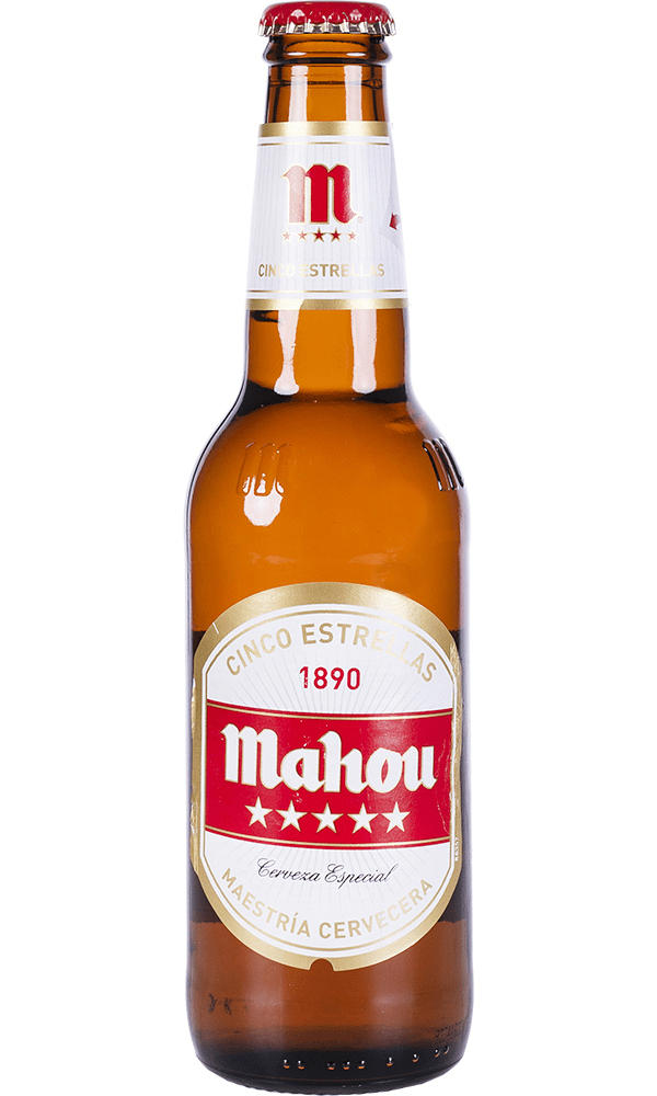 Cerveza Mahou 5 Estrellas Botellín 33cl. C-24