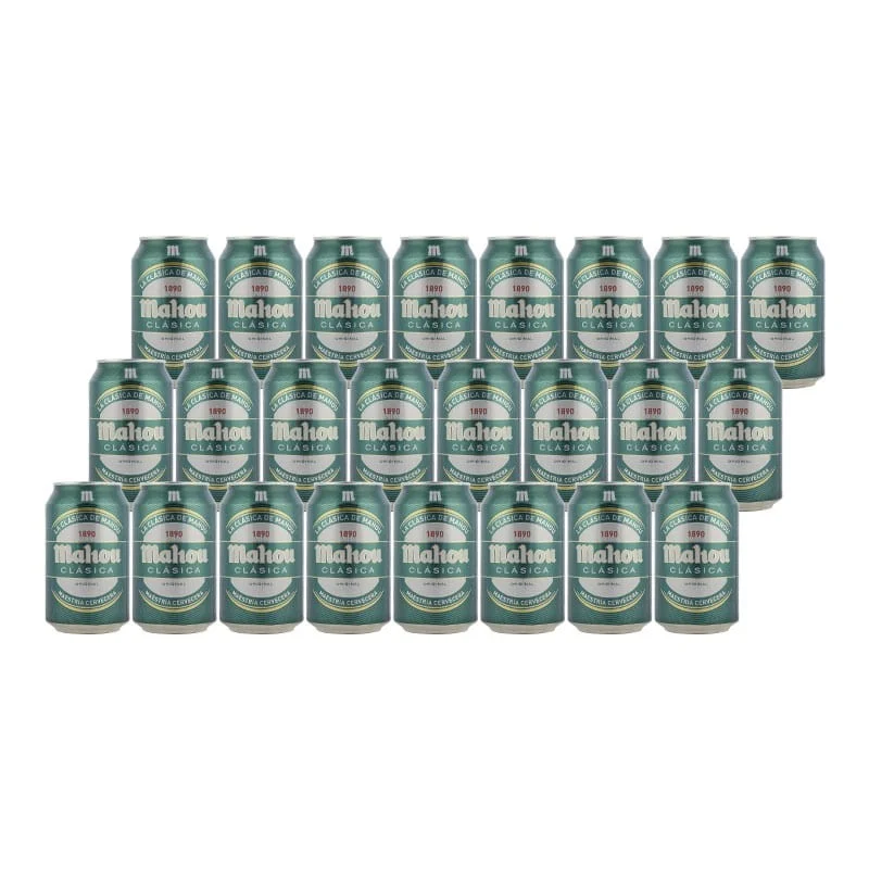 Cerveza Mahou clásica 33 cl pack 24 latas