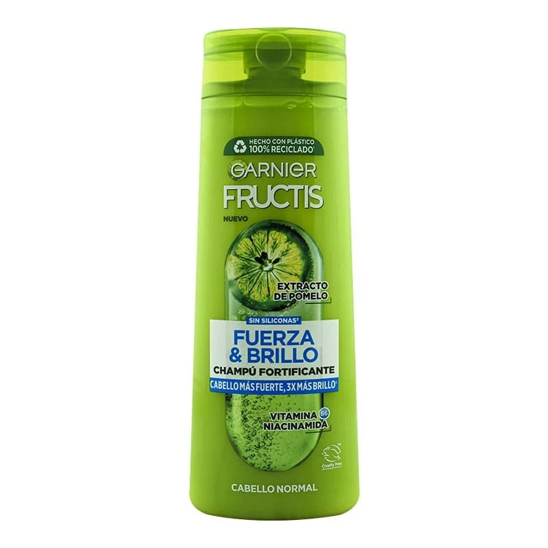 Champú fortificante Fructis Garnier Fuerza y Brillo cabello normal 380 ml