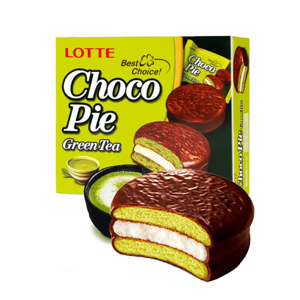 Choco Pie Coreano de Matcha relleno de Crema de Nube 336g Lotte