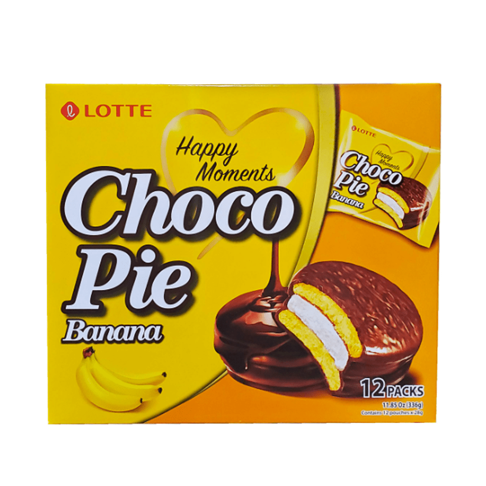Choco Pie Coreano Pastel Sabor a Banana 336g Lotte