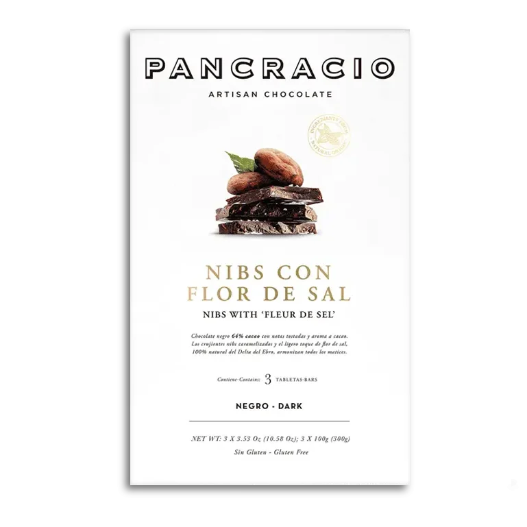 Chocolate nibs con flor de sal de Pancracio, 100 g
