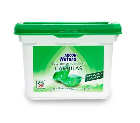 DETERGENTE CÁPSULAS C/ANTIMANCHAS ARCON NATURA 500 GR.20 CAPSULAS