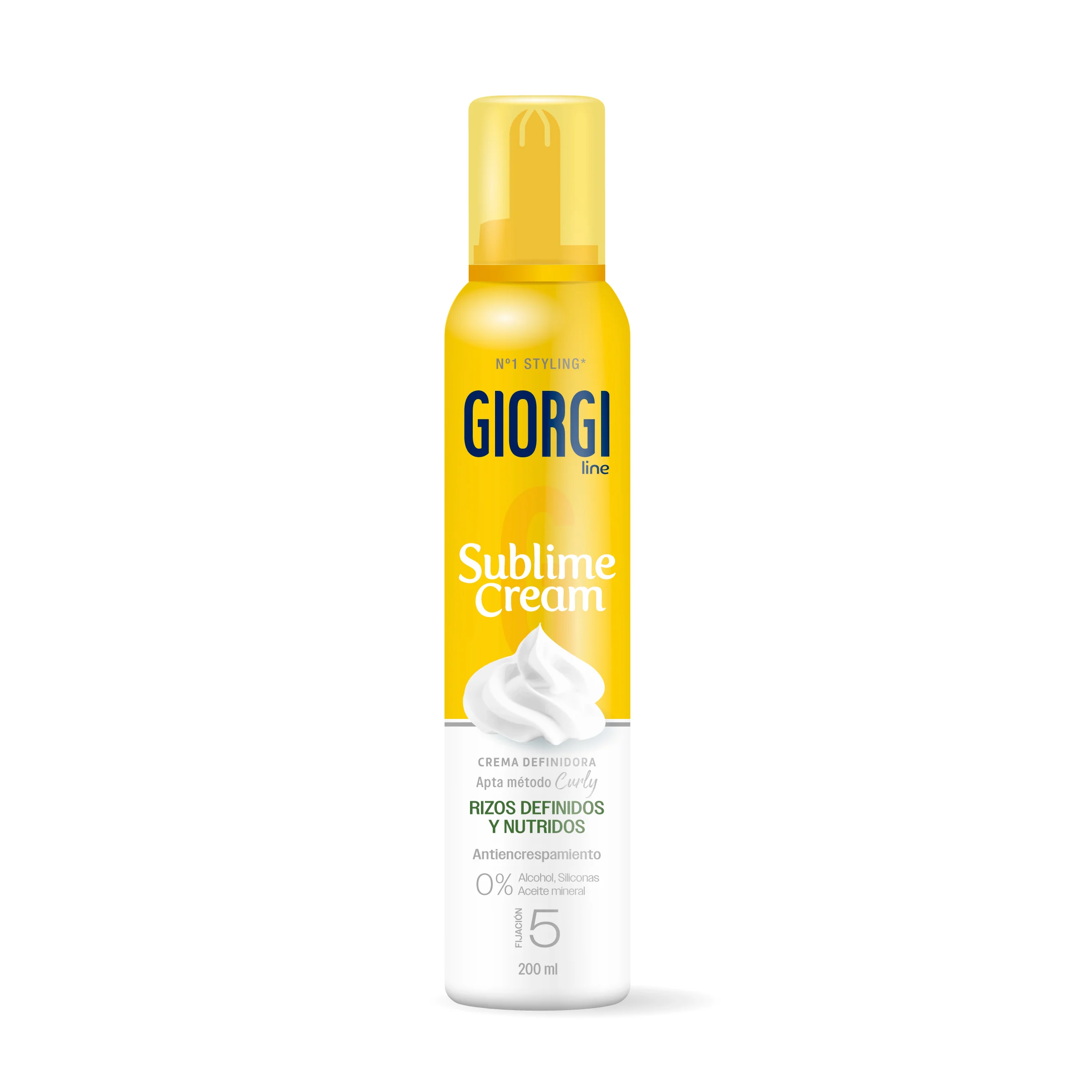 Espuma fijadora en crema para el cabello giorgi sublime 200ml rizos definidos