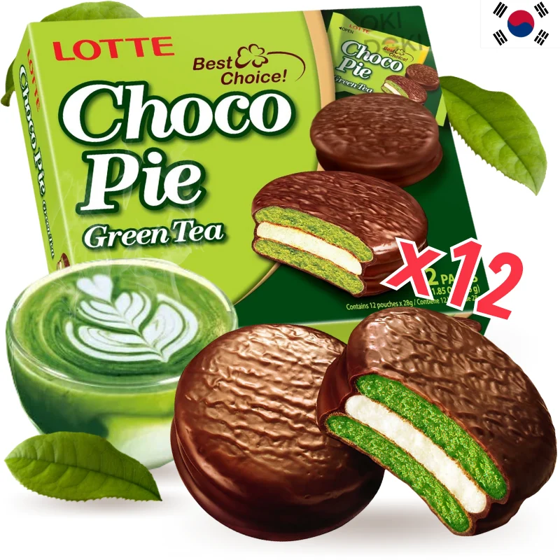 Lotte Choco Pie Matcha 28g X 12 units