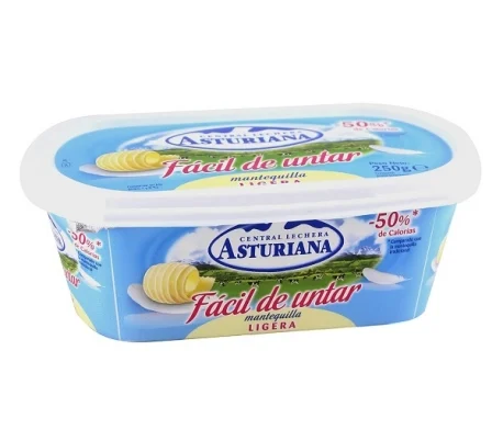 MANTEQUILLA FACIL UNTAR LIGERA ASTURIANA 250 GRS.