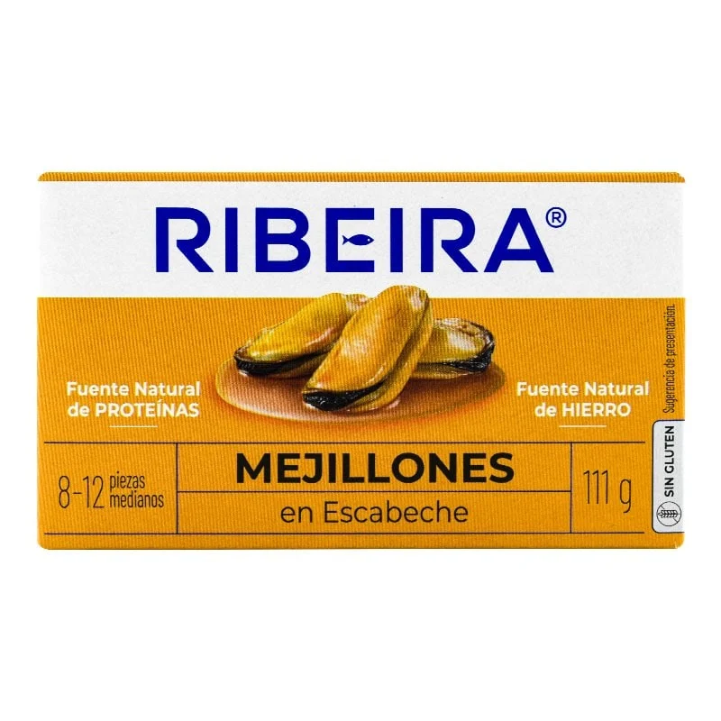 Mejillones en escabeche 8-12 piezas Ribeira 111 g