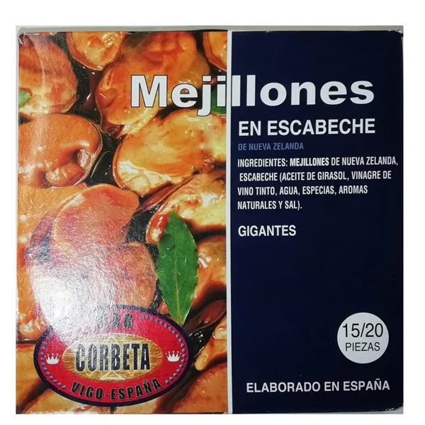 Mejillones escabeche gigantes Corbeta RO-550 15/20