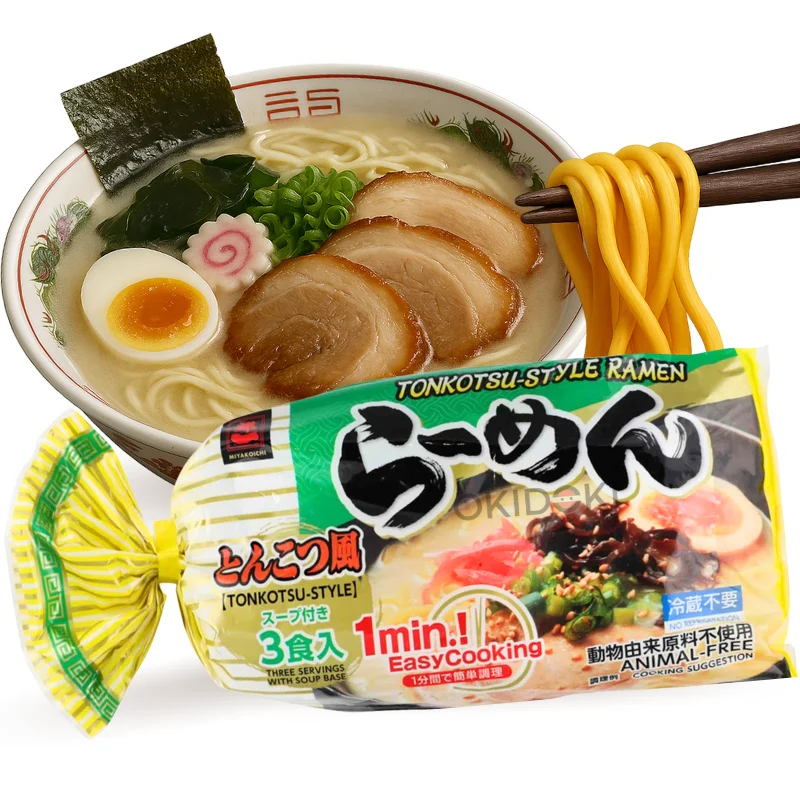 Miyakoichi Japanese Ramen with Tonkotsu Broth (1 Min.) (206g x 3 Servings) 618g