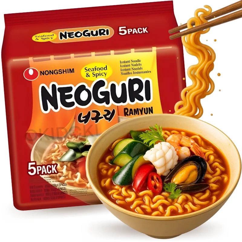 Nongshim Neoguri Ramyun Seafood and Spicy (Halal) 120g x 5pks
