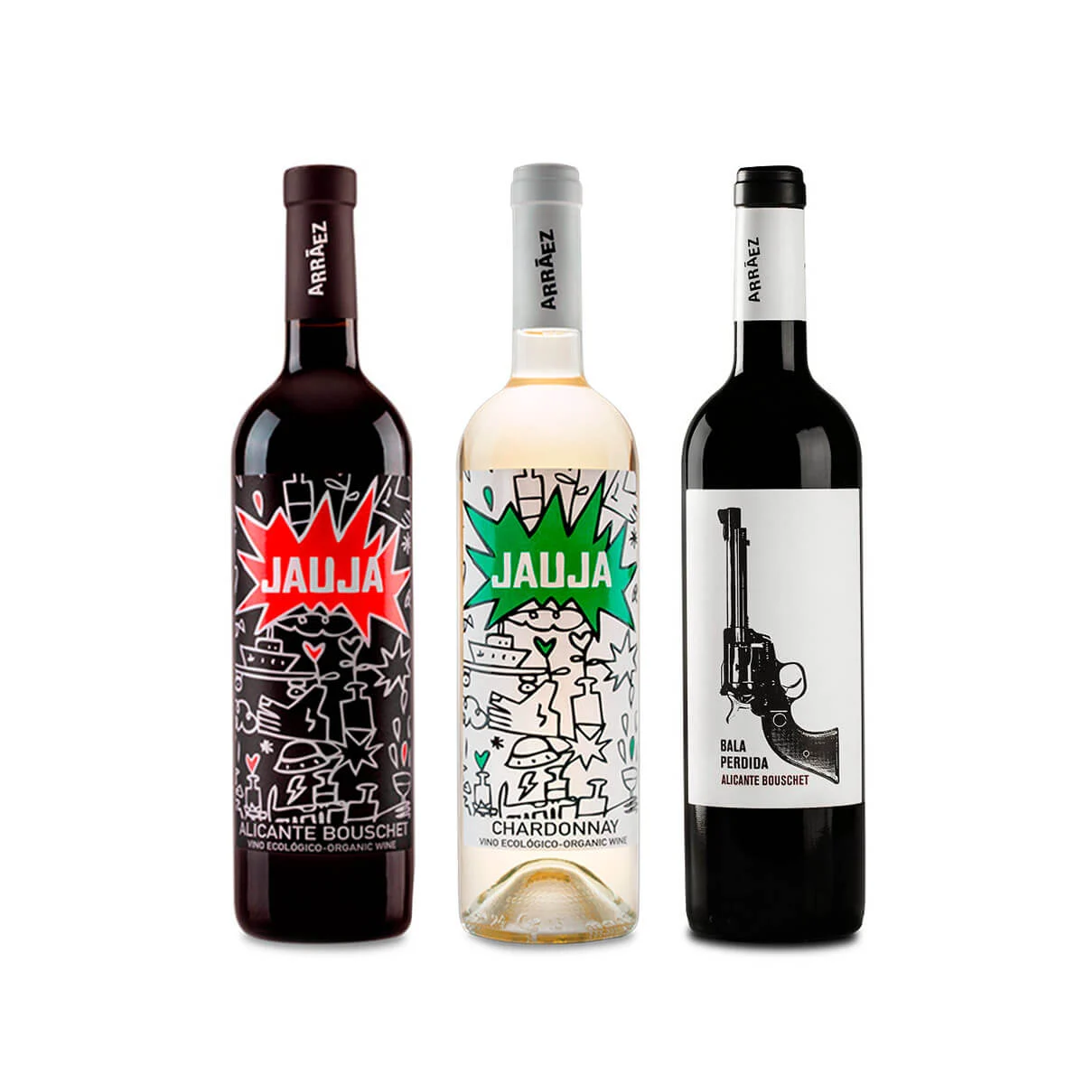 Pack Bodega Arráez Jauja tinto Jauja Blanco y Bala Perdida