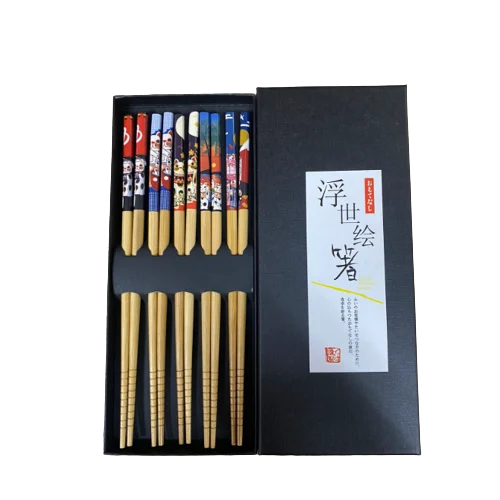 Palillos Maderas Estilo Japoneses 5par.