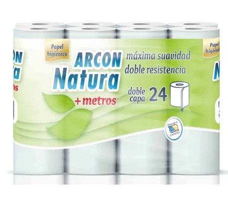 PAPEL HIGIENICO DOBLE CAPA ARCON NATURA 24 UNIDADES