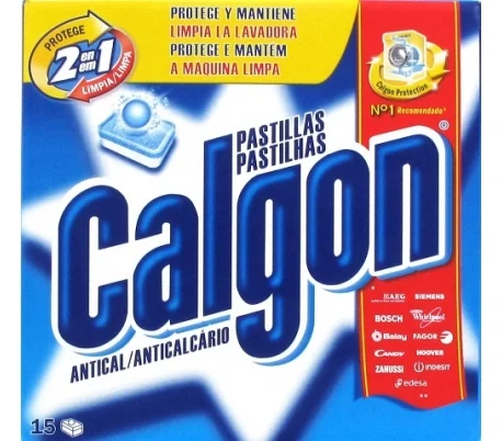 PASTILLAS ANTICAL PARA LAVADORAS CALGON 15 UN. 195 GR.