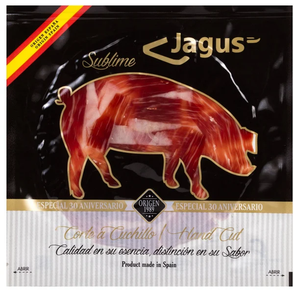Plato de jamón de bellota 100% iberico loncheado a cuchillo