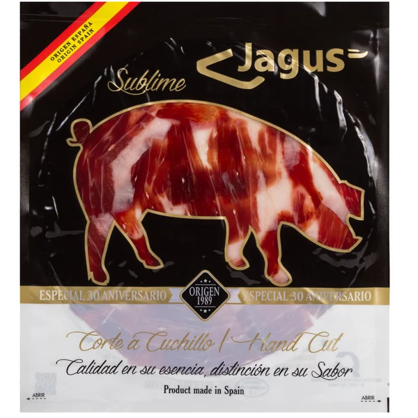 Plato de jamón de bellota ibérico 50% raza ibérica loncheado a cuchillo