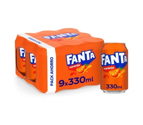 REFRESCO NARANJA FANTA PACK 9X330 ML.