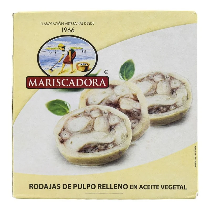 Rodajas de pulpo relleno en aceite vegetal Mariscadora lata 270 g