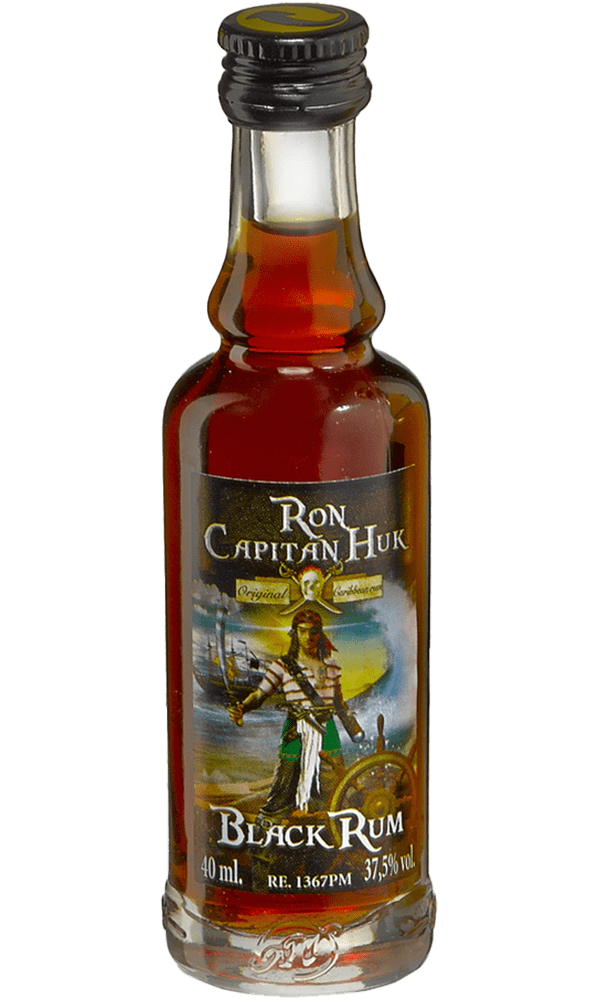 Ron Capitán Huk Etiqueta Negra Miniatura 4cl