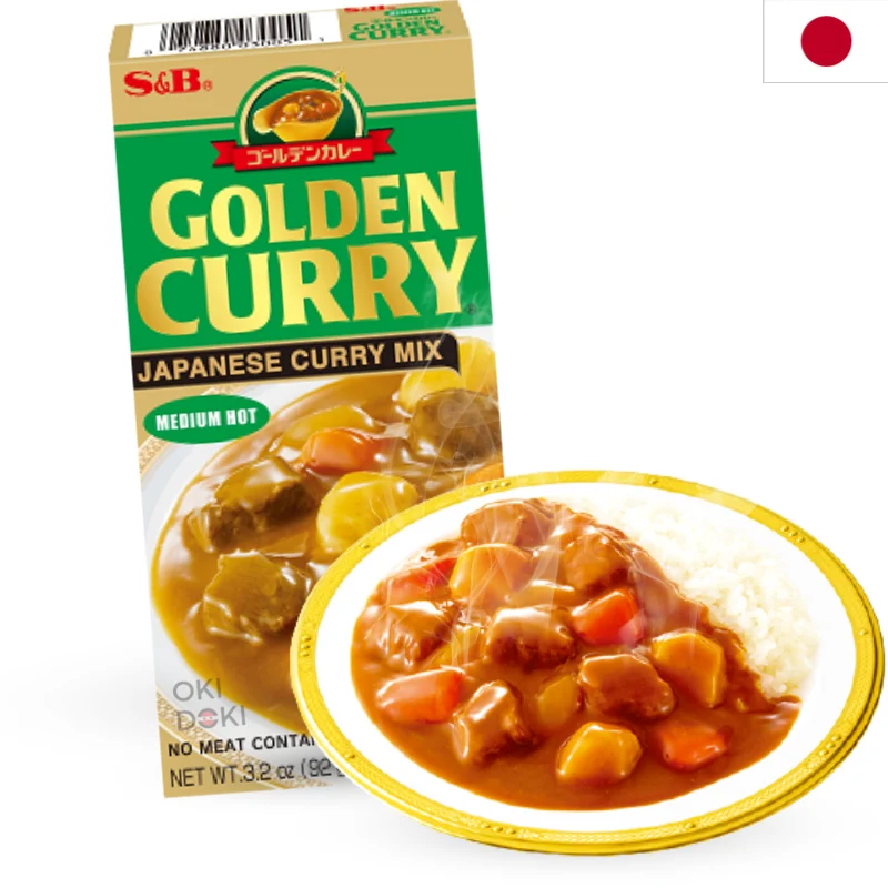 S&B Golden Curry Japanese Curry Medium Hot Mild 92g