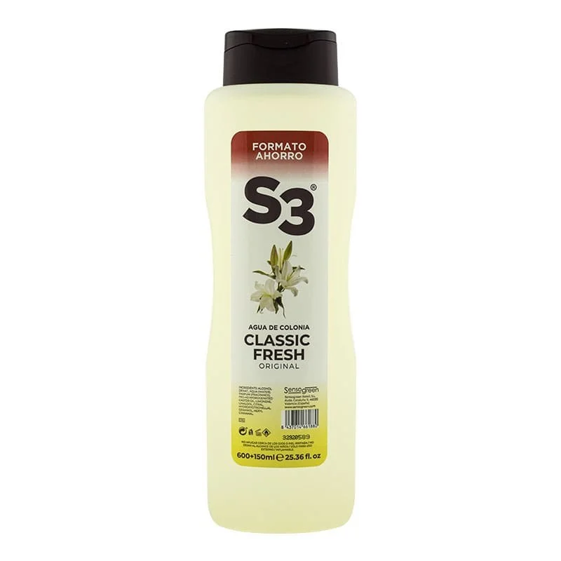 Agua de colonia S3 Classic Fresh 600 + 150 ml