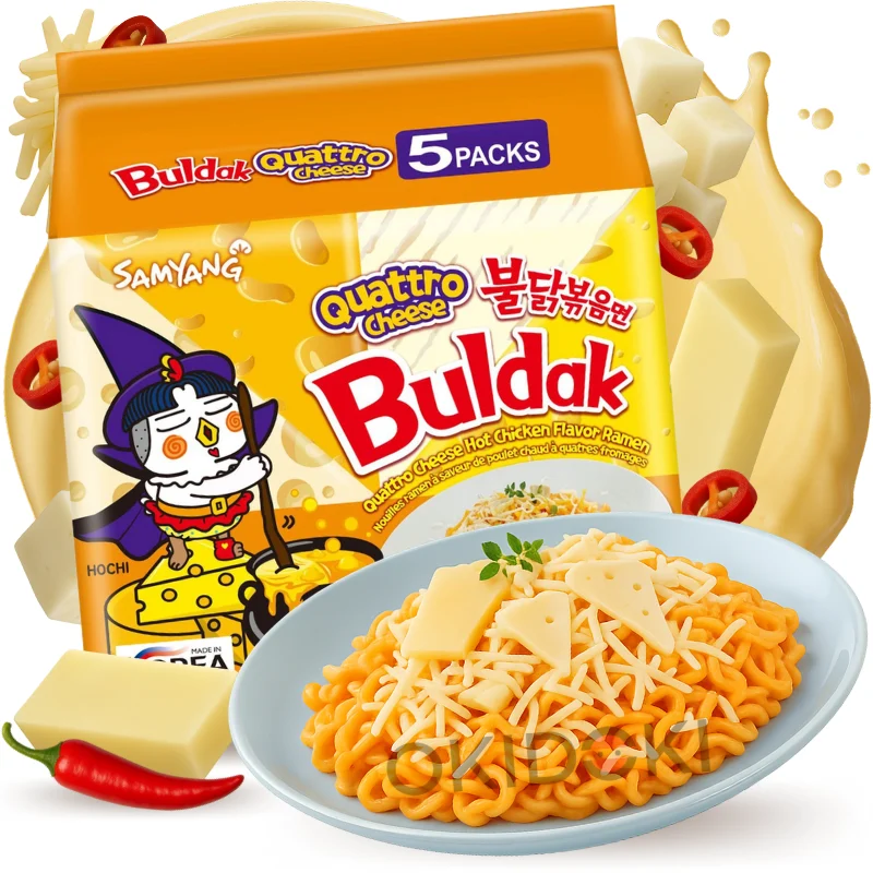 Samyang Buldak Hot Chicken Ramen 4 Cheese Quattro Cheese (Halal) 145g x 5pks
