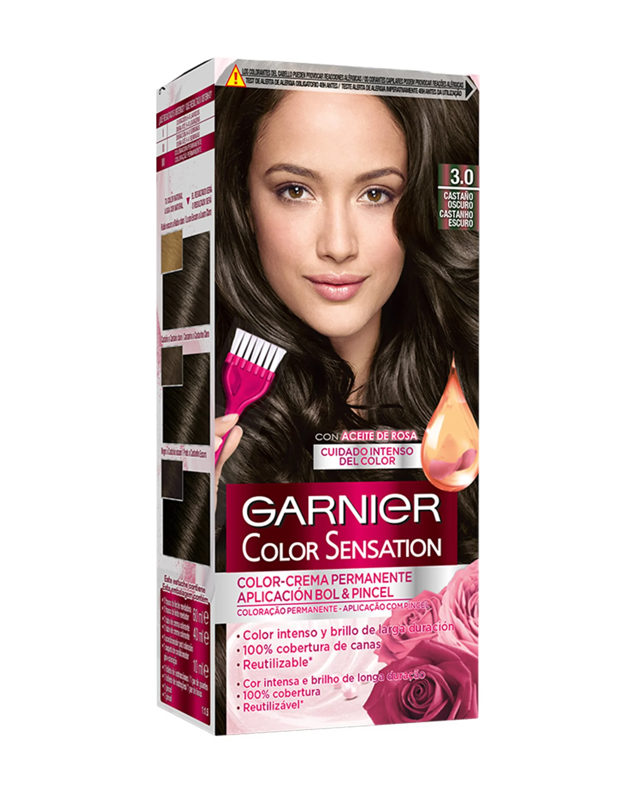 Tinte de cabello Garnier Color Sensation nº 3.0 castaño oscuro