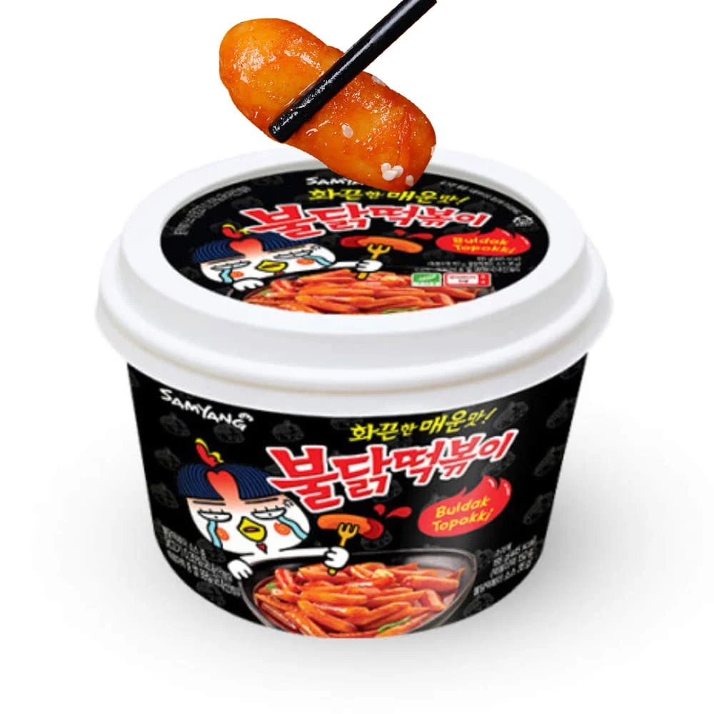 Tteokbokki Buldak Pastel de Arroz Instantáneo Sabor Pollo Super Picante SamYang 185g