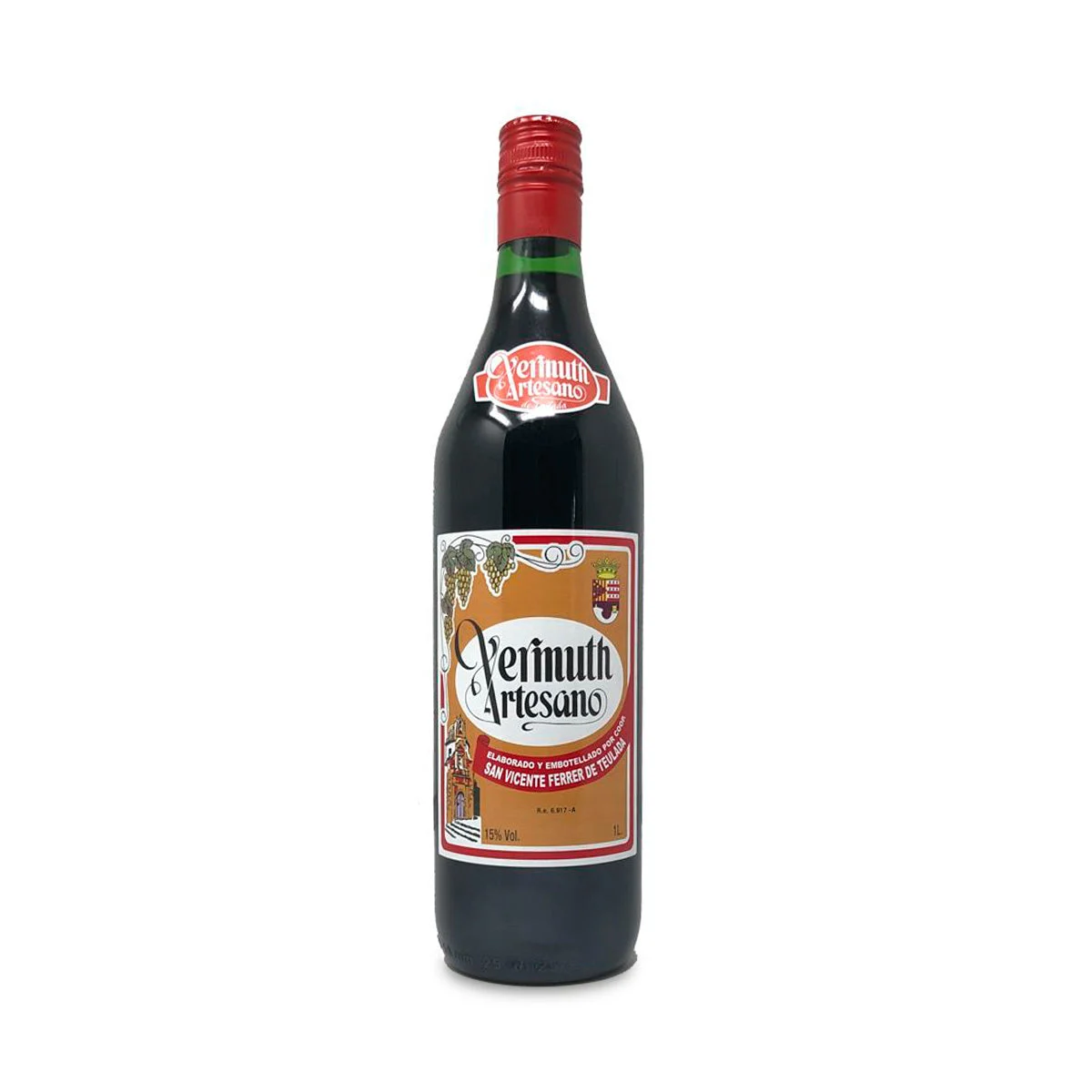 Vermut Artesano 1L de Bodega Teulada. Caja 6 botellas.